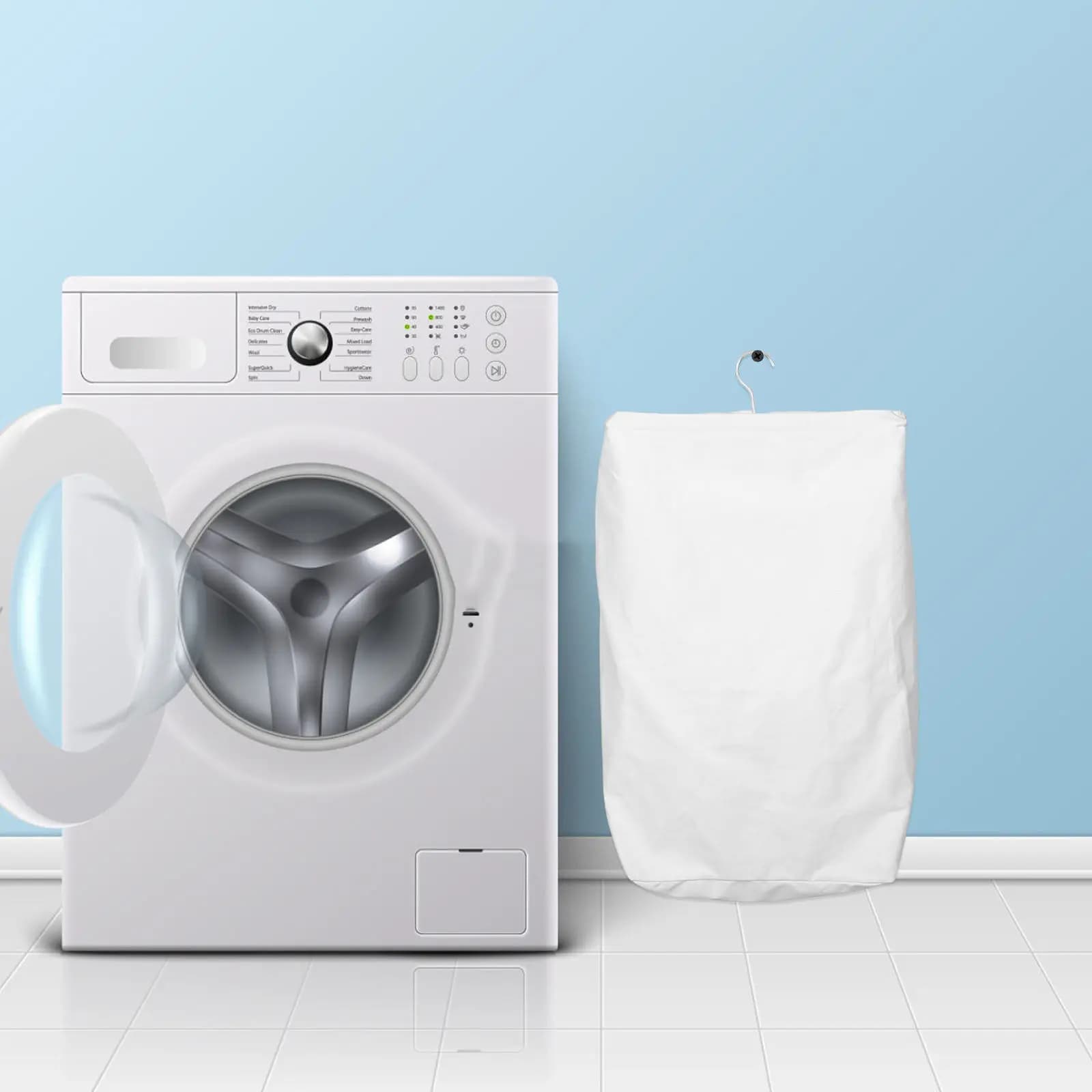 Canvas Door Hanging Laundry Hamper Bag Rotatable Washable Canvas Laundry Bag Loop Handle Space Saving Dirty Clothes Storage