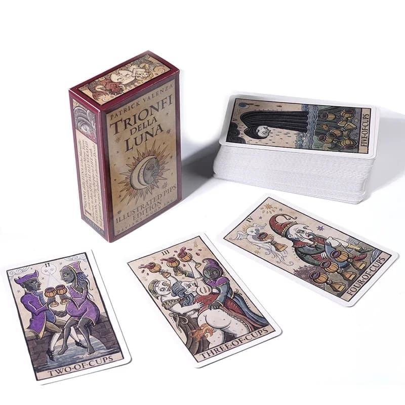 Mazzo da 78 carte Trionfi della Luna Tarot da 1 pezzo con guida PDF Gioco di carte per predizione della fortuna Versione da viaggio