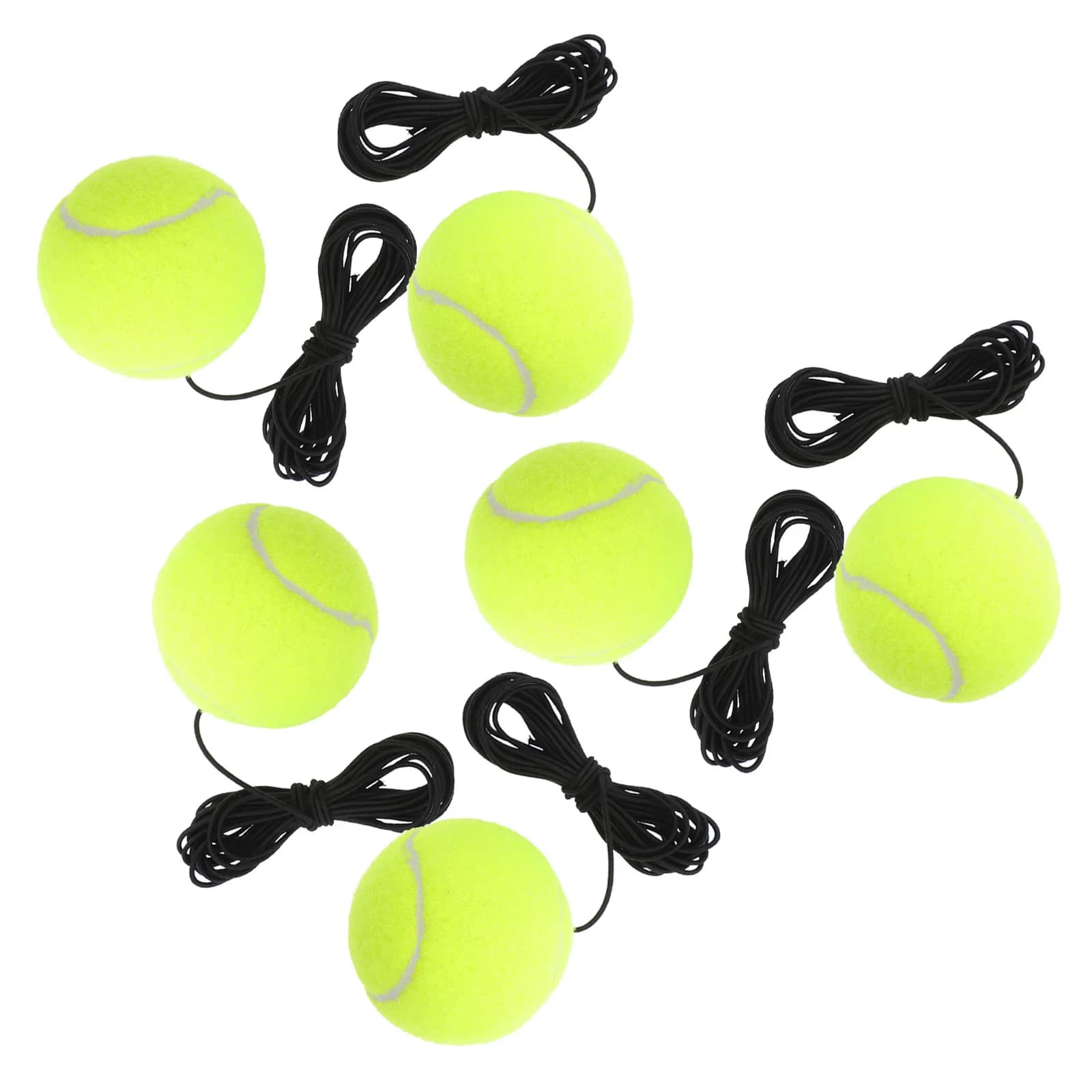 6Pcs Tennis Return Ball Trainer with String Rebound Ball Tennis Training Tool for Skill Improvement Portable Beginner Friendly