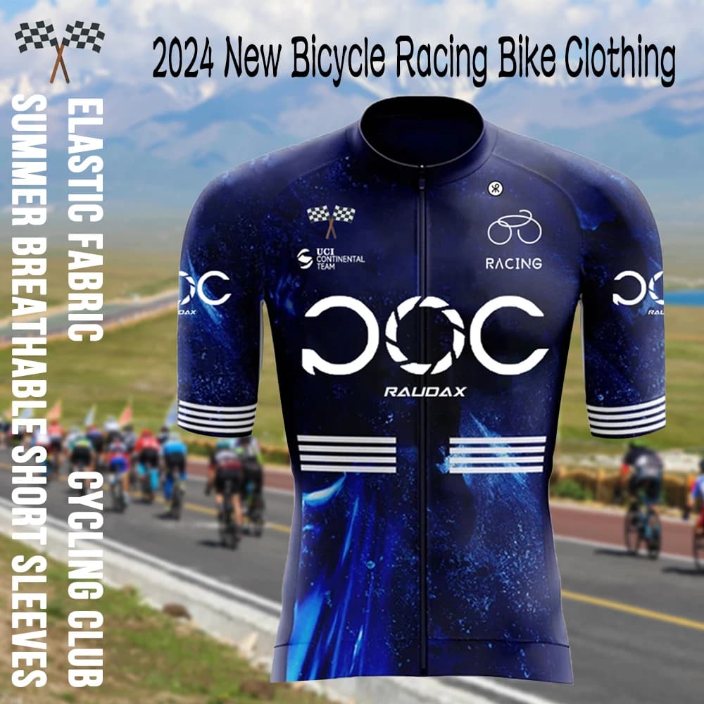 2024 Summer Men's Cycling Bicycle Road Bike Breathable Short sleeves Team Cycling Set for cycling Shorts with suspenders New bicycle set