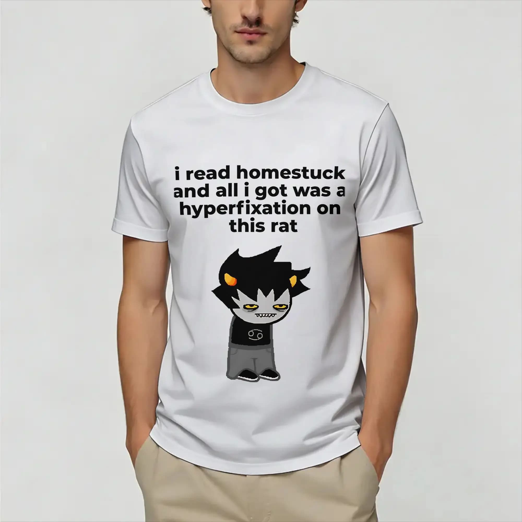 Homestucks Dave Strider T-Shirt Summer 100% Cotton T-Shirts For Men Harajuku Design Tee Shirt Short Sleeve Y2K Basic Top Tees