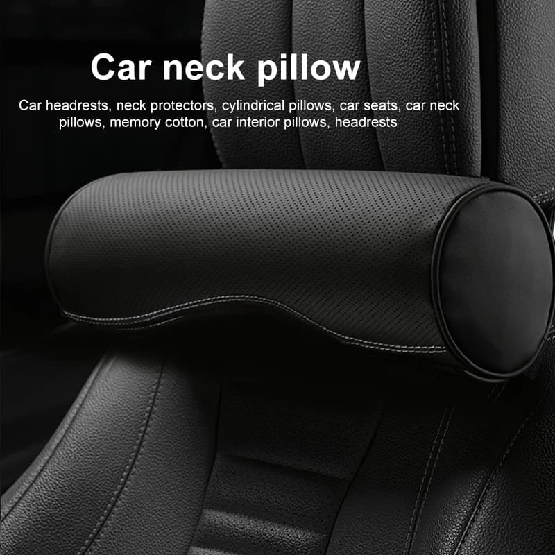 Cuscino per il collo dell'auto supporto lombare poggiatesta in pelle protezione per collo e vita accessori interni per sedili comodi e traspiranti