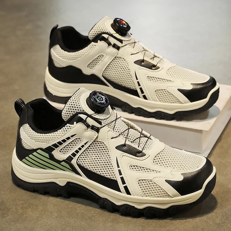 Scarpe da ginnastica casual traspiranti da uomo estive suola morbida scarpe da corsa da esterno antiscivolo classiche scarpe sportive leggere con lacci rotanti