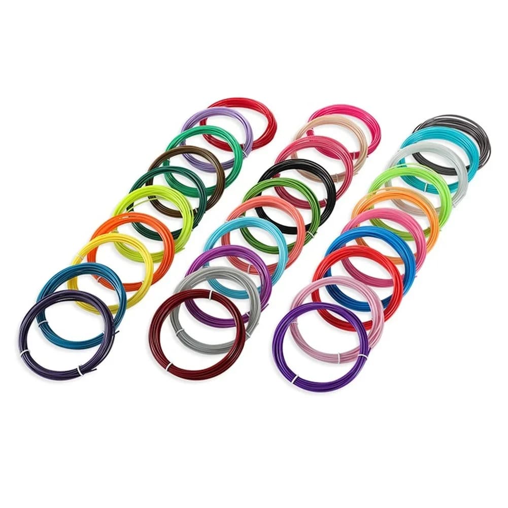 3D Pen Filament in PLA, Diameter 1.75 mm, Length 5 meters, Set of 30 Colors, High Temperature Resistant Material for 3D Printing Reliable