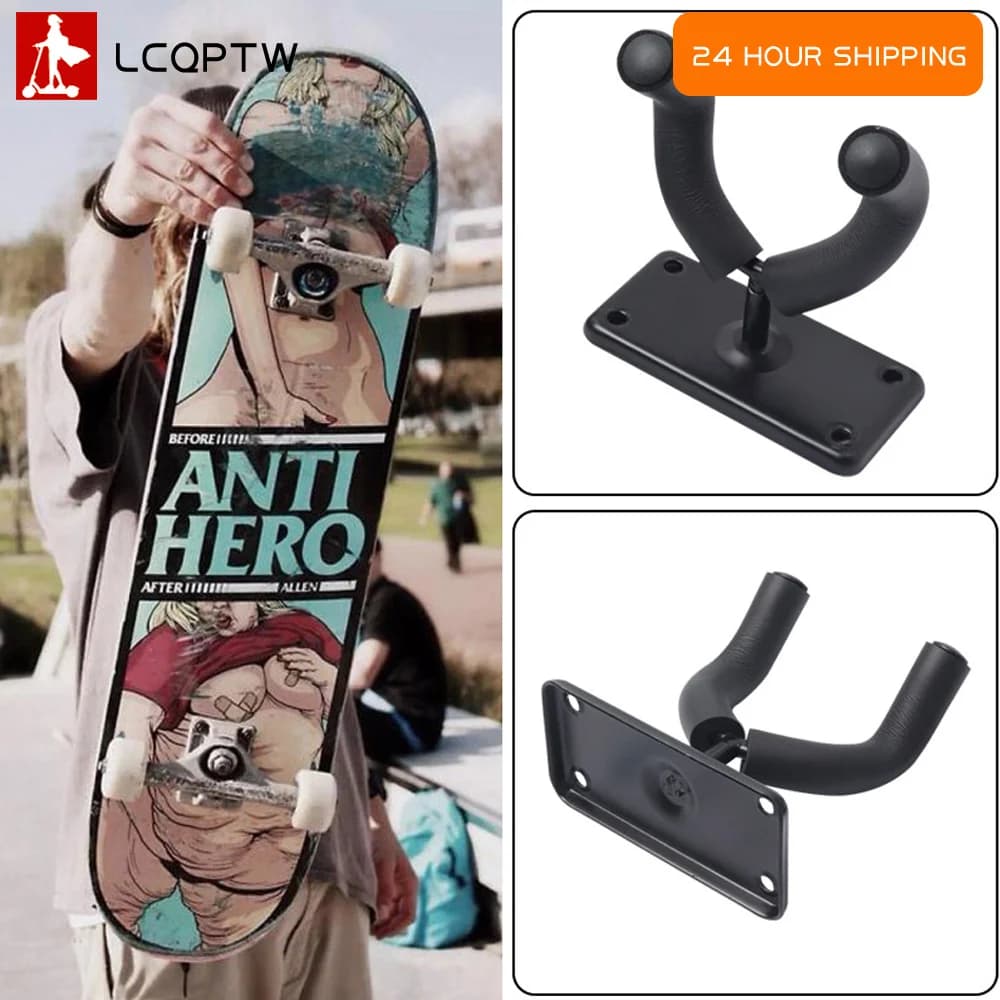 Durable Wall Mount Skateboard Deck Wall Mount Display Horizontal Rack Exhibitor for Stable and Robust Longboard