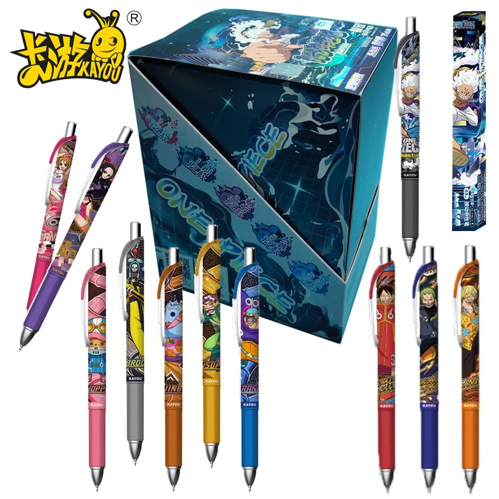 Penne Gel Nere Originali Kayou One Piece, Confezione Sorpresa, Asciugatura Rapida, Impugnatura Morbida, Regali di Alto Valore da Collezione per i Fan