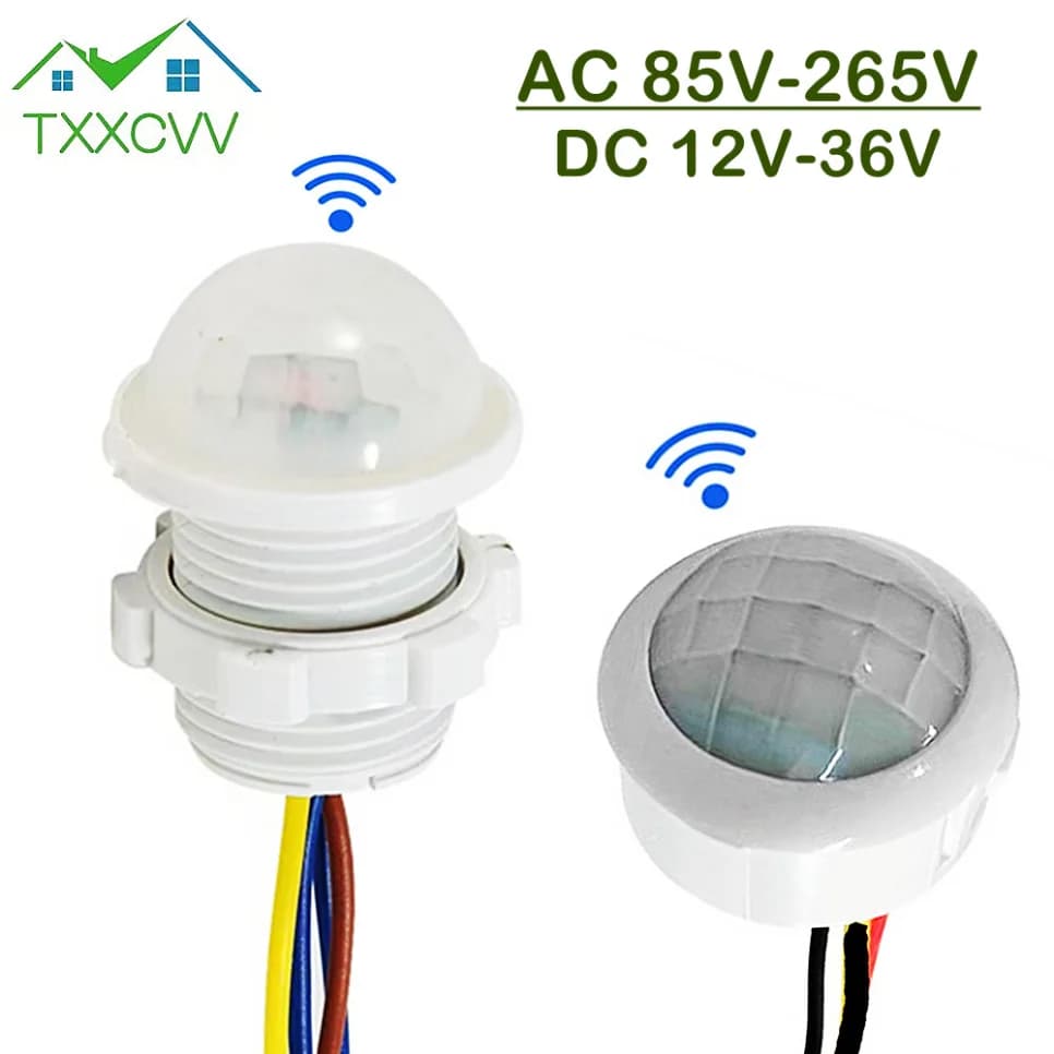 9V-60V 110V-220V luce notturna sensibile al LED interruttore automatico del sensore di rilevamento del sensore di movimento della luce a infrarossi per interni ed esterni
