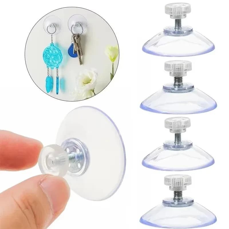 5/10/20/30Pcs Strong PVC Suction Cup Hook with M4 Screw Suction Cup and Plastic Nut for Waterproof Storage and Fixation