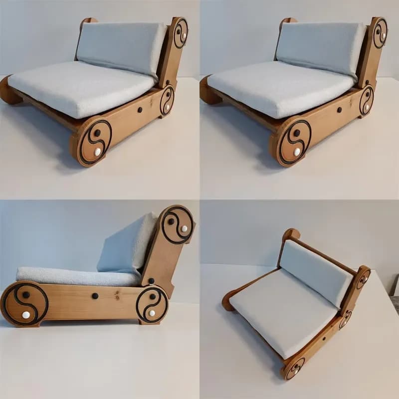 for Meditation Wooden Chair with Straight Back Kneeling Chair Stool Including Cushion and Sponge