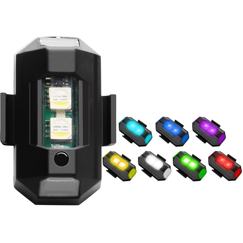 1pc luce stroboscopica universale per auto Scooter moto LED spia Anti-collisione indicatore di direzione Flash Drone a 7 colori