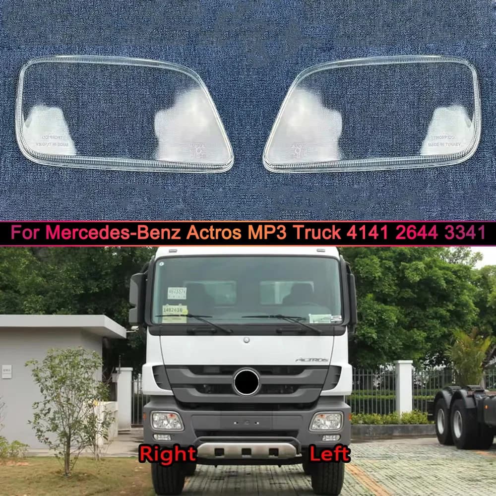 Front Headlamp Cover Transparent PC For Mercedes-Benz Actros MP3 Truck 4141 2644 3341 Lampshade Headlight Shell Lens Plexiglass