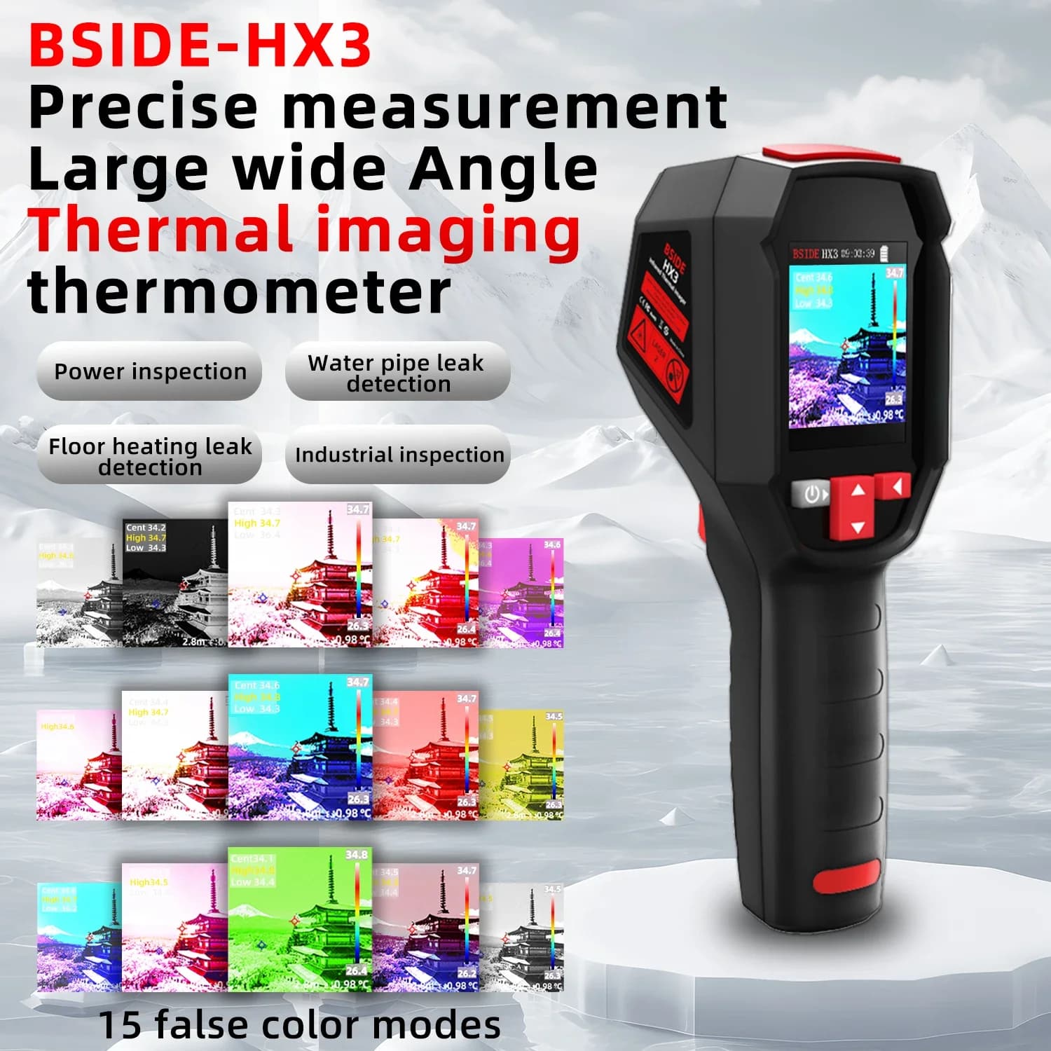 Termometro elettrico senza contatto con termocamera portatile BSIDE HX3 -20-550 ℃ Resolutio 240X240ir