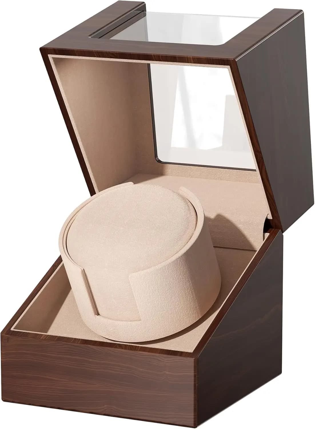 Automatic Winding Box for Ultra Silent Watches with Japanese Motor, Wood Case, USB Power Supply/Battery for Men and Women