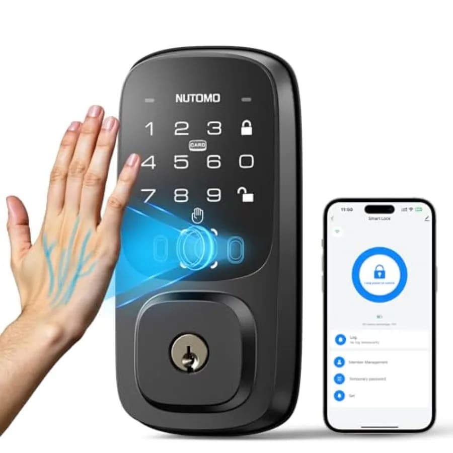 Serratura Intelligente con Riconoscimento Vena Palmare: Serrature per Porte Senza Chiave con Tastiera WiFi Integrata, Serratura Elettronica Digitale con Controllo Remoto tramite APP