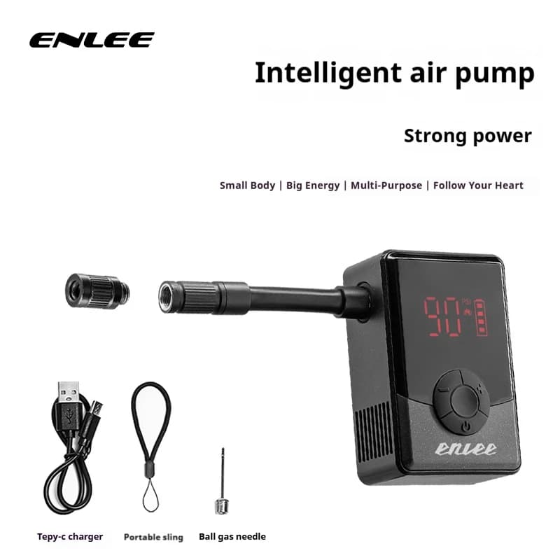 ENLEE Bicycle Electric Pump Road Mountain Bike Portable Wireless Inflatable Pump Mini Ultra Light High Voltage Electric Pump