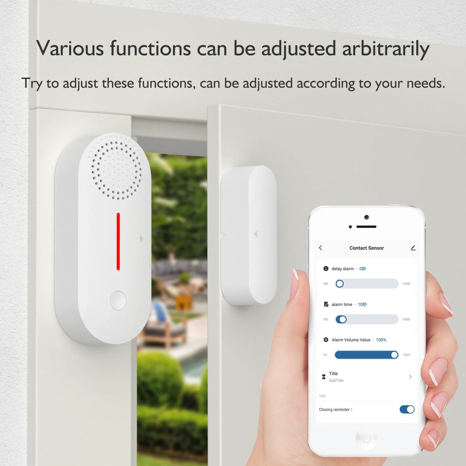Tuya APP WIFI Sensore di allarme per porte e finestre con telecomando per il contatto della porta del sistema di allarme della seucrity domestica