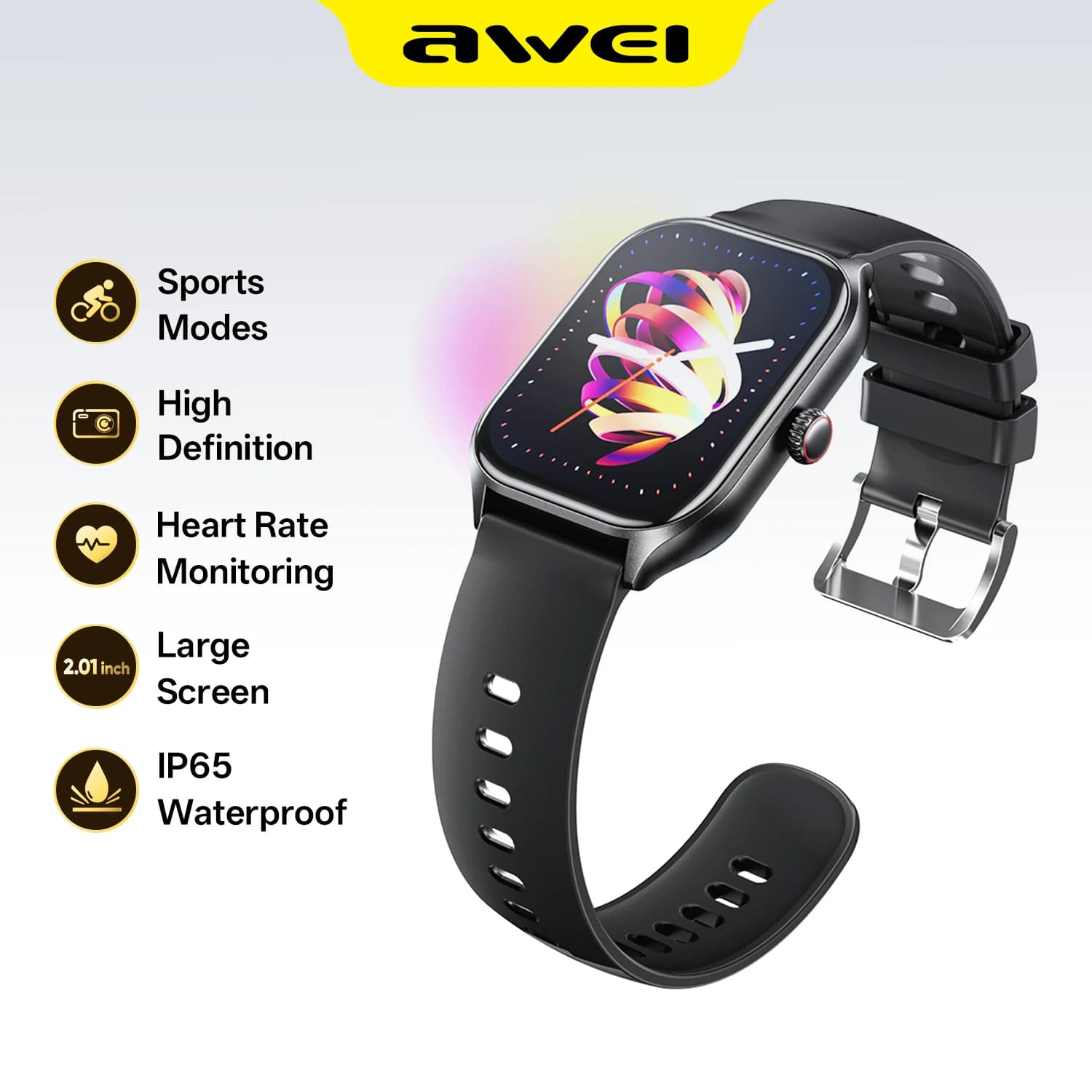 Awei H21 Smartwatch Multifunzionale per Uomo e Donna, Connesso Bluetooth, Musica, Fitness, Braccialetto Sportivo, Monitoraggio del Sonno