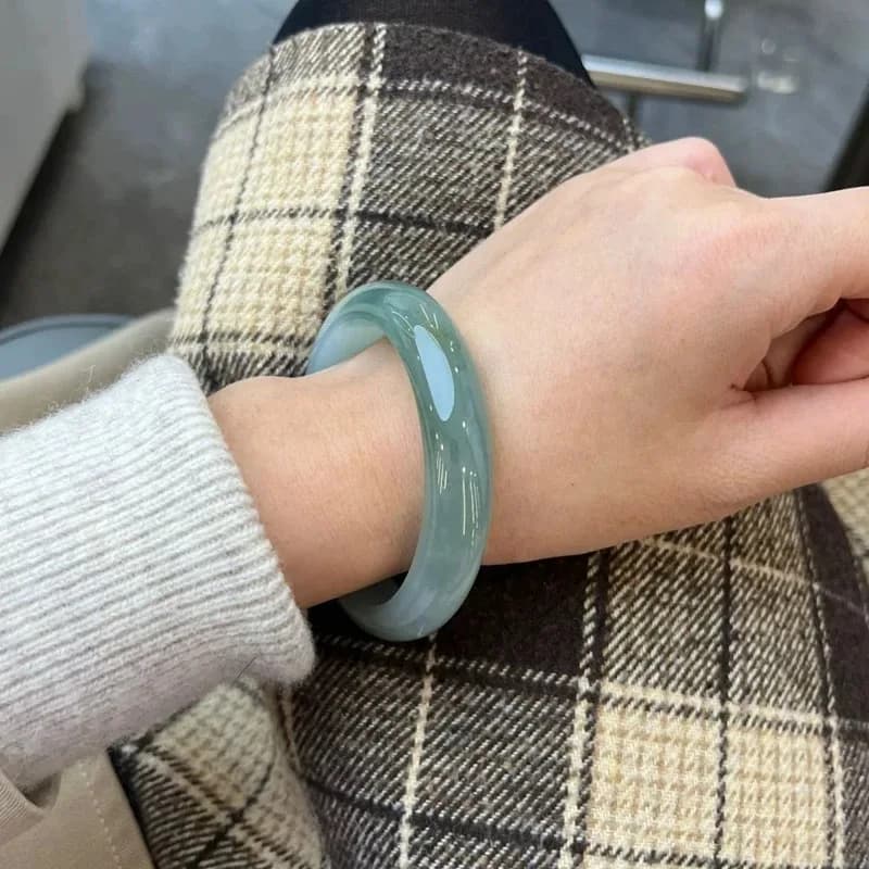 , , oil green jade with floral patterns, jadeite bracelet in various sizes