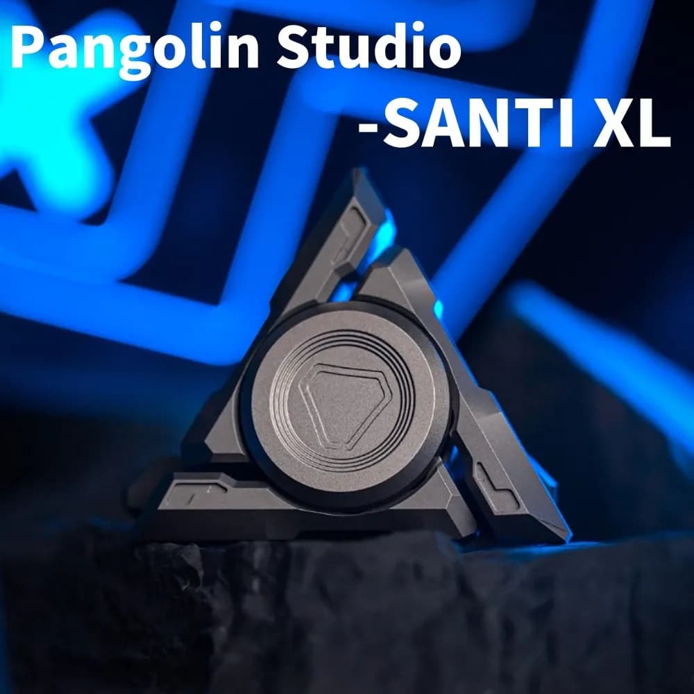 Pangolin Studio EDC SANTI XL Fidget Spinner Spinner per adulti Giocattoli antistress in metallo Giroscopio Fidget a tre pale