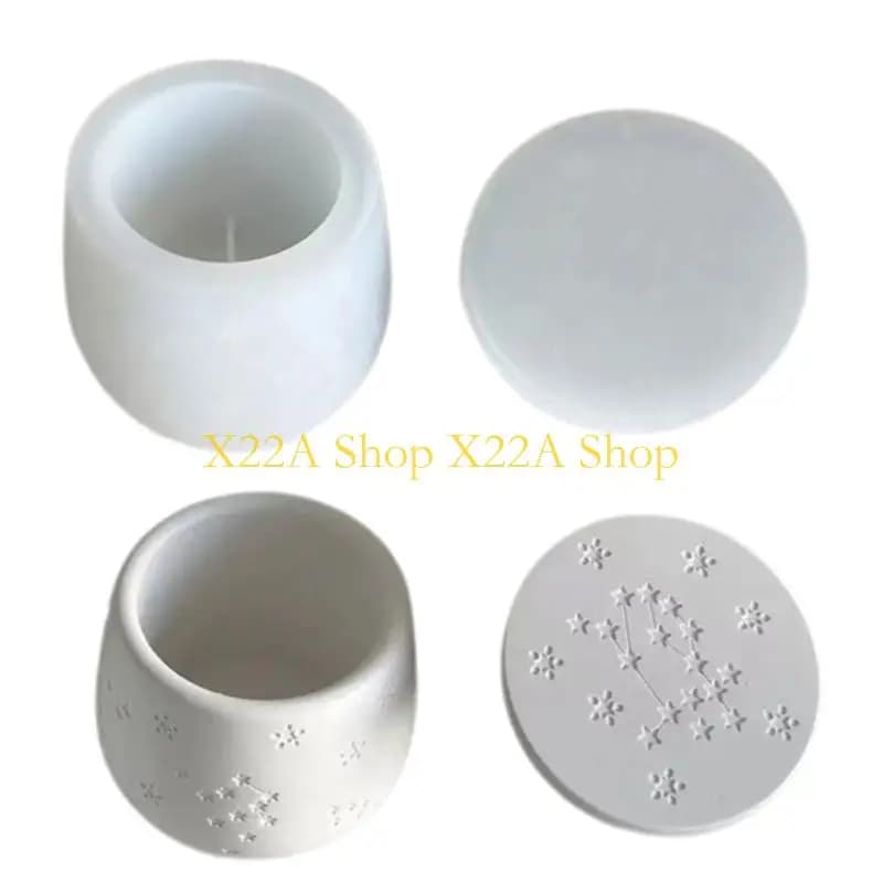 Unique silicone mold for candle jar, star storage bowl, handmade resin candlestick mold
