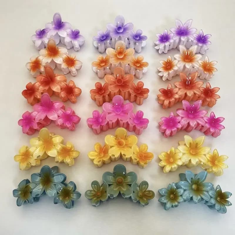 1pc Conjoined egg flower claw clip beach vacation flower hair clip, shark clip hair accessory headband