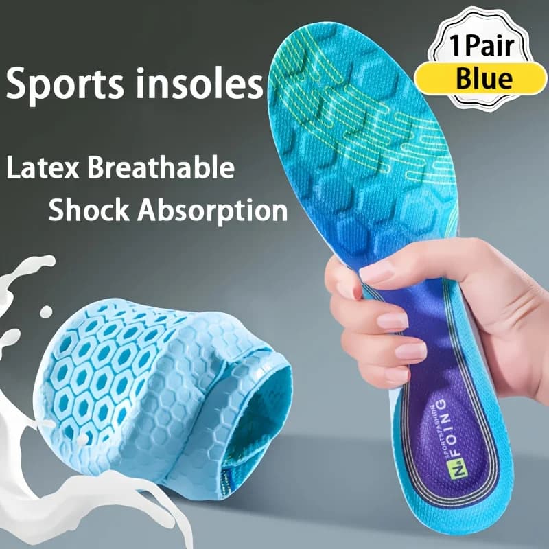 4D Sport Solette Soft and Breathable Deodorant High Elasticity Shock Absorption Running Shoe Bearing for Men Woman Latex Massage Insole