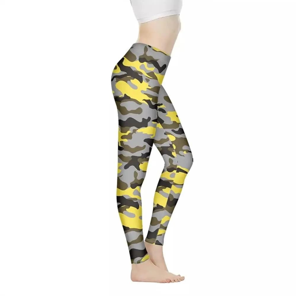 Leggings sportivi Bulopur Sunflower a lunghezza intera, pantaloni yoga leopardati da donna con controllo pancia, leggings lunghi per corsa e sport
