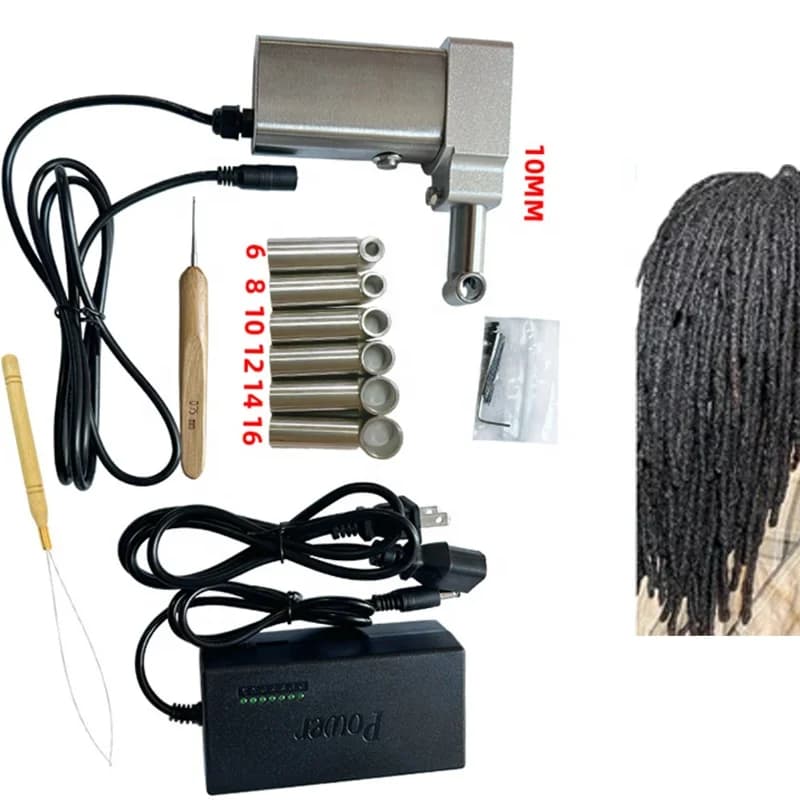 Macchina elettrica portatile per dreadlocks Macchina per intrecciare fai-da-te Macchina per dreadlocks che produce estensioni con 20 uncinetti