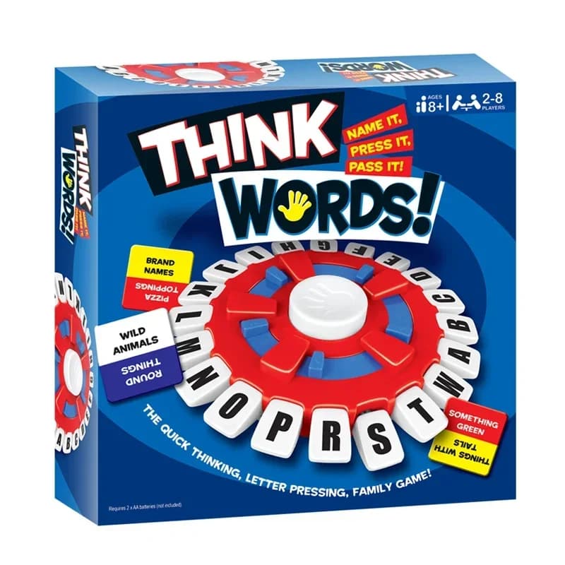 Gioco da Tavolo Think Word Inglese-Spagnolo, Divertimento Familiare ad Alta Velocità, Gioco di Logica con Lettere da Premere per Adulti e Bambini