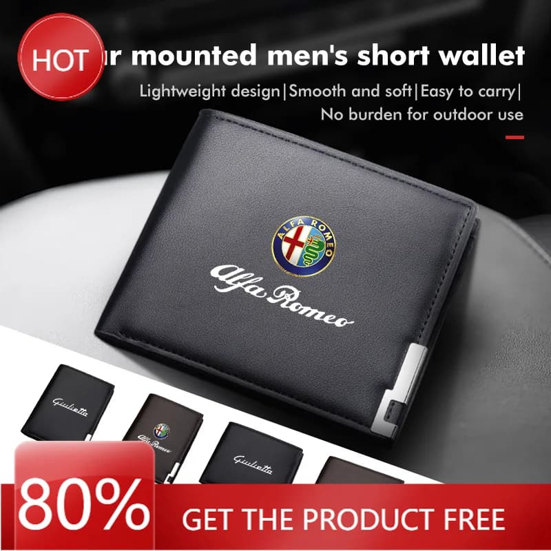 Hub Caps Men's Coin Wallet Credit Card Driver License Clip Protector Cover For Alfa Romeo Giulietta 940 2010-2014 2015 2016 2017
