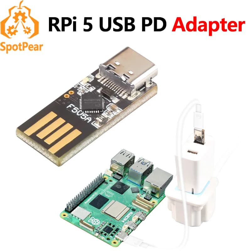 Power Adapter for triggering Raspberry Pi 5 USB AC Mini PD to fix non-PD-Power system errors