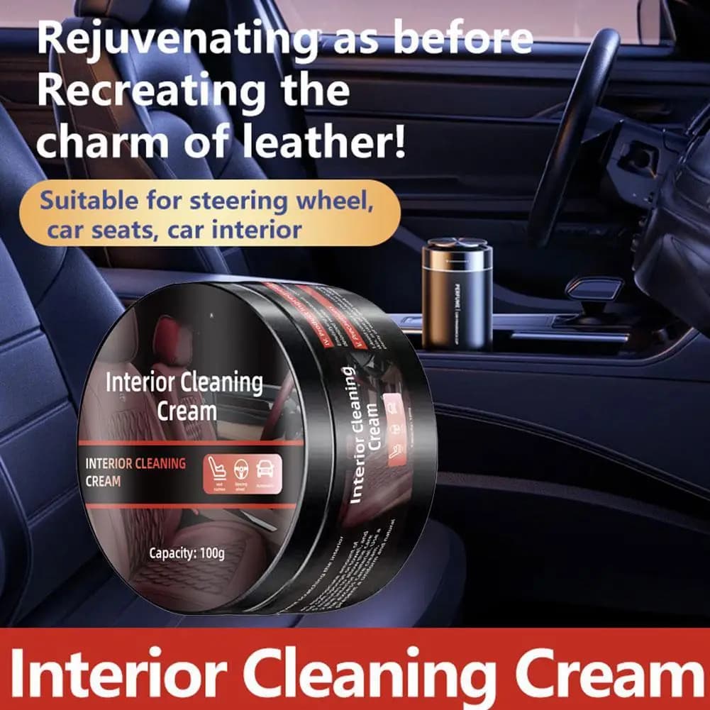 Crema per la pulizia dei sedili in pelle per auto Crema multifunzionale per la cura della pelle Crema per la manutenzione lucida Cera per rinnovamento di pannelli e interni auto