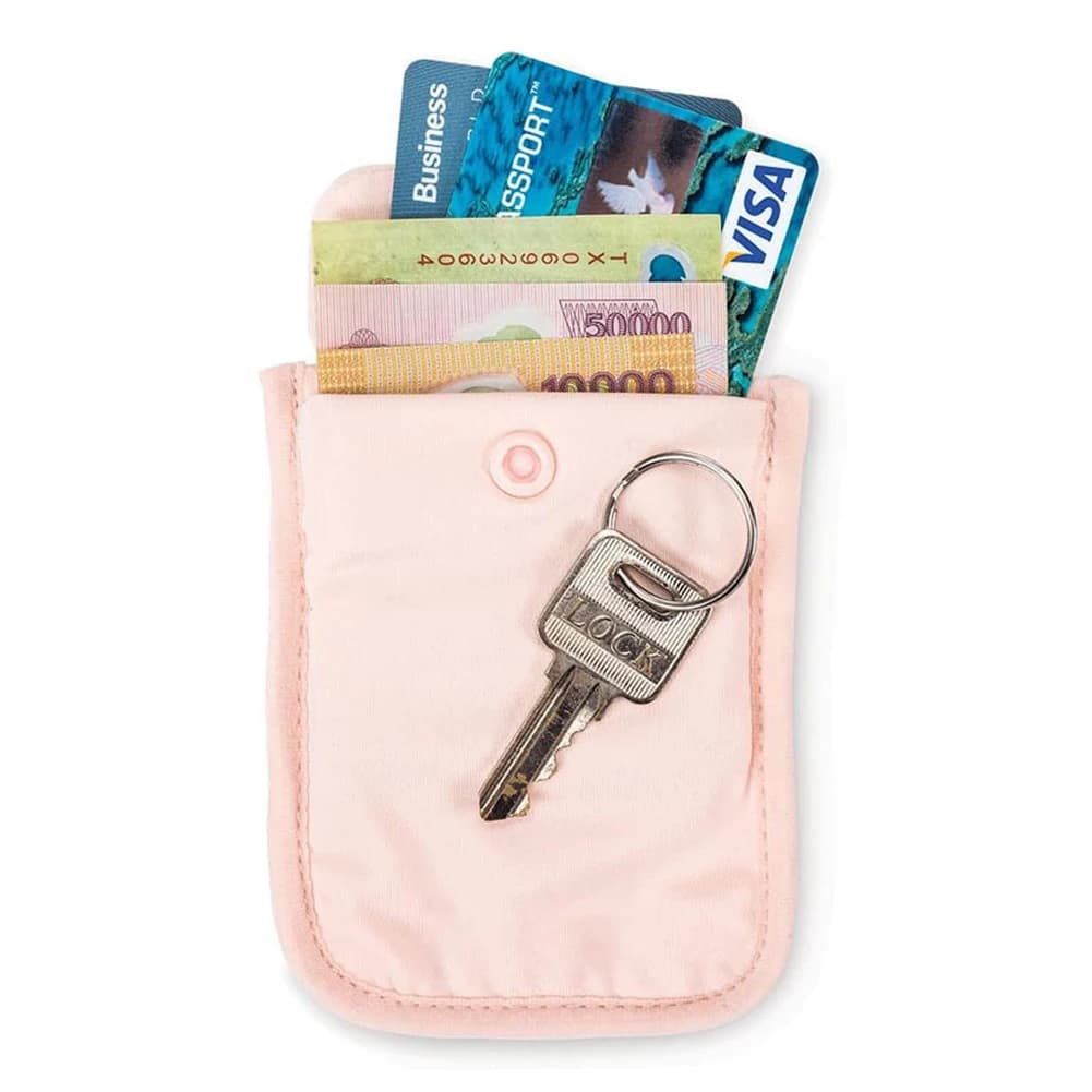 Portafoglio per reggiseno nascosto da donna portafoglio da viaggio segreto in tinta unita chiusura con patta borsa per cintura per soldi cintura per Pickpocket in cotone per oggetti di valore di denaro