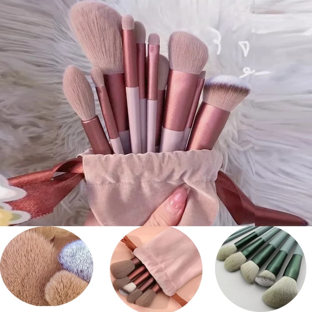 Set di pennelli per trucco 13 pezzi Eyeliner professionale per fondotinta, fard, ombretto, kit di pennelli per trucco per viaggi e trucco quotidiano,