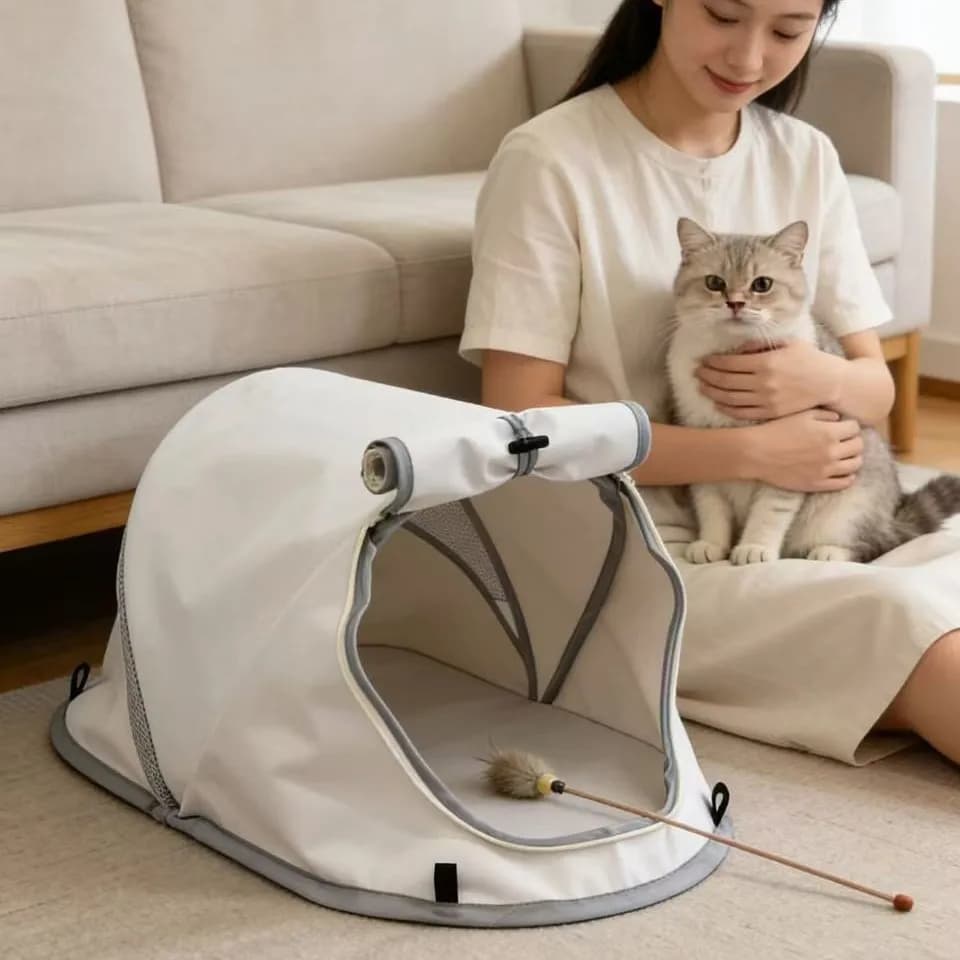 Foldable Pet Tent Portable Dog & Cat House Lightweight Indoor Outdoor Camping Kennel Breathable & Pet Shelter