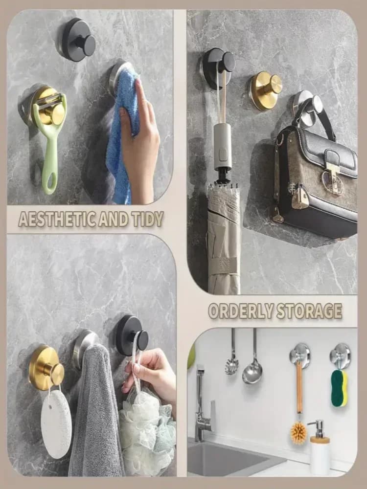 New 1/2pcs Vacuum Suction Cup Hooks Punch Free Bath Sucker Hook Wall Hook Hanger Glass Kitchen Bathroom Hooks For Towel Handbag