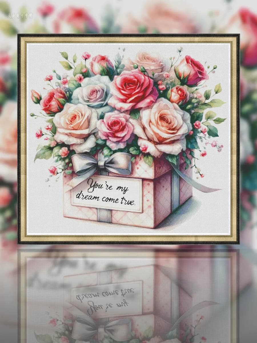 [ZZ4793-Heart's Wish]11CT 14CT 16CT DIY Stamped Cross Stitch Kit with Printed Canvas and Cotton Threads Embroidery Needlework Se