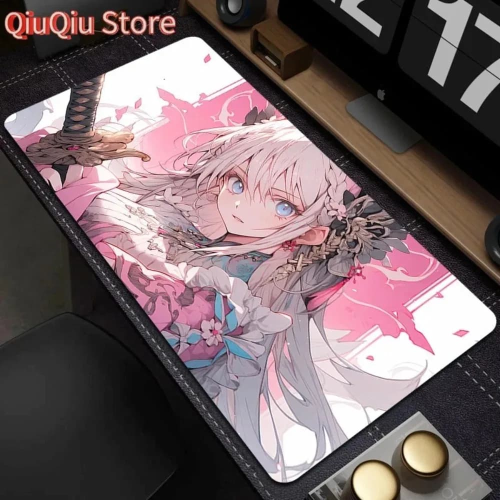 Tappetino per mouse Anime Girls, tappetino per mouse da gioco antiscivolo, tappetini per tastiera in gomma, tappetino da tavolo grande per ufficio