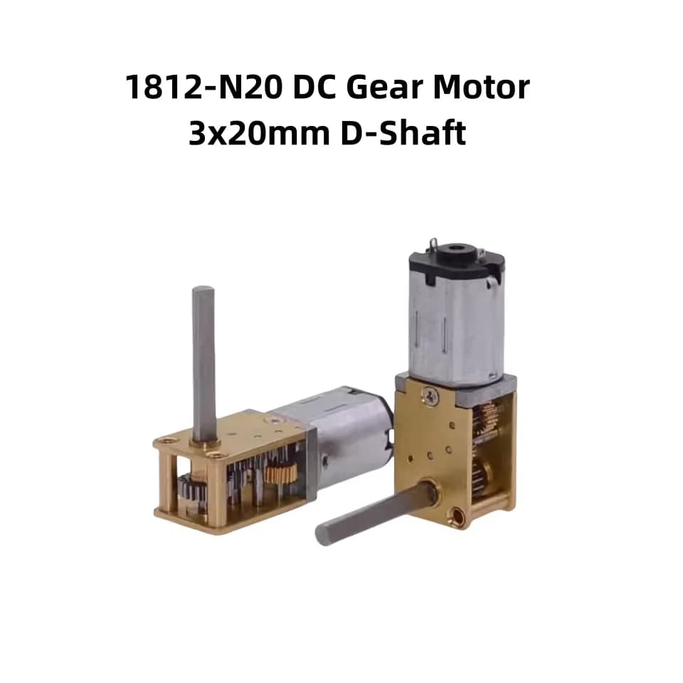 3x20mm D-Shaft 3V5V6V12V 1812-N20 DC Motore ad ingranaggi a vite senza fine Mini autobloccante CW/CCW Elettrico Smart Lock Modello fai da te Giocattolo Elettrodomestici