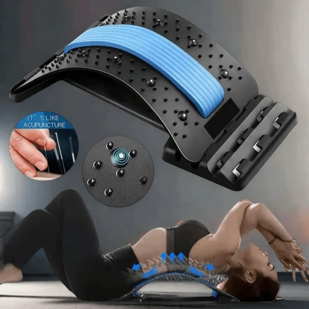 Supporto Lombare e Dispositivo per Allungamento Schiena, Massaggiatore per Schiena per Letto, Sedia, Auto, Supporto Lombare Multilivello per Alleviare il Dolore Muscolare Spinale