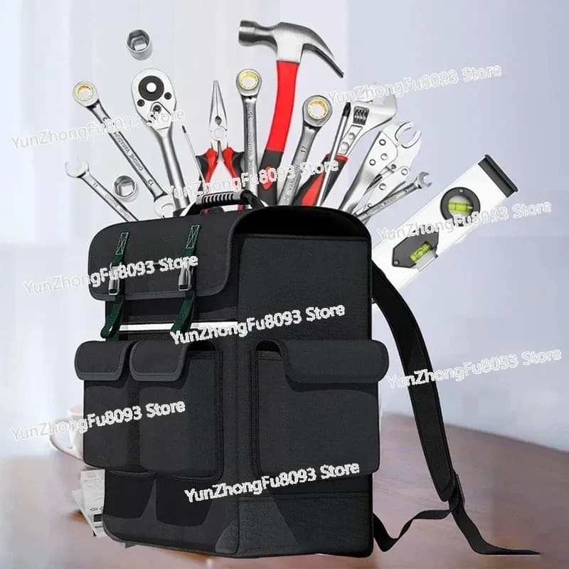 Borsa Porta Attrezzi Oxford, Zaino Professionale per Elettricisti, Borsa Multifunzionale con Tasche per Riparazioni, Organizer a Tracolla