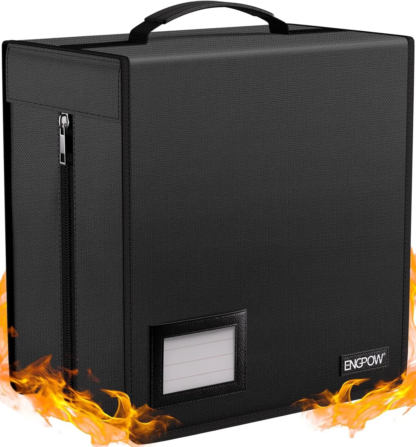 Scatola porta CD/DVD ignifuga, raccoglitore con cerniera da 400 scomparti, organizer portatile per CD/DVD per casa, ufficio, viaggi, auto, nero