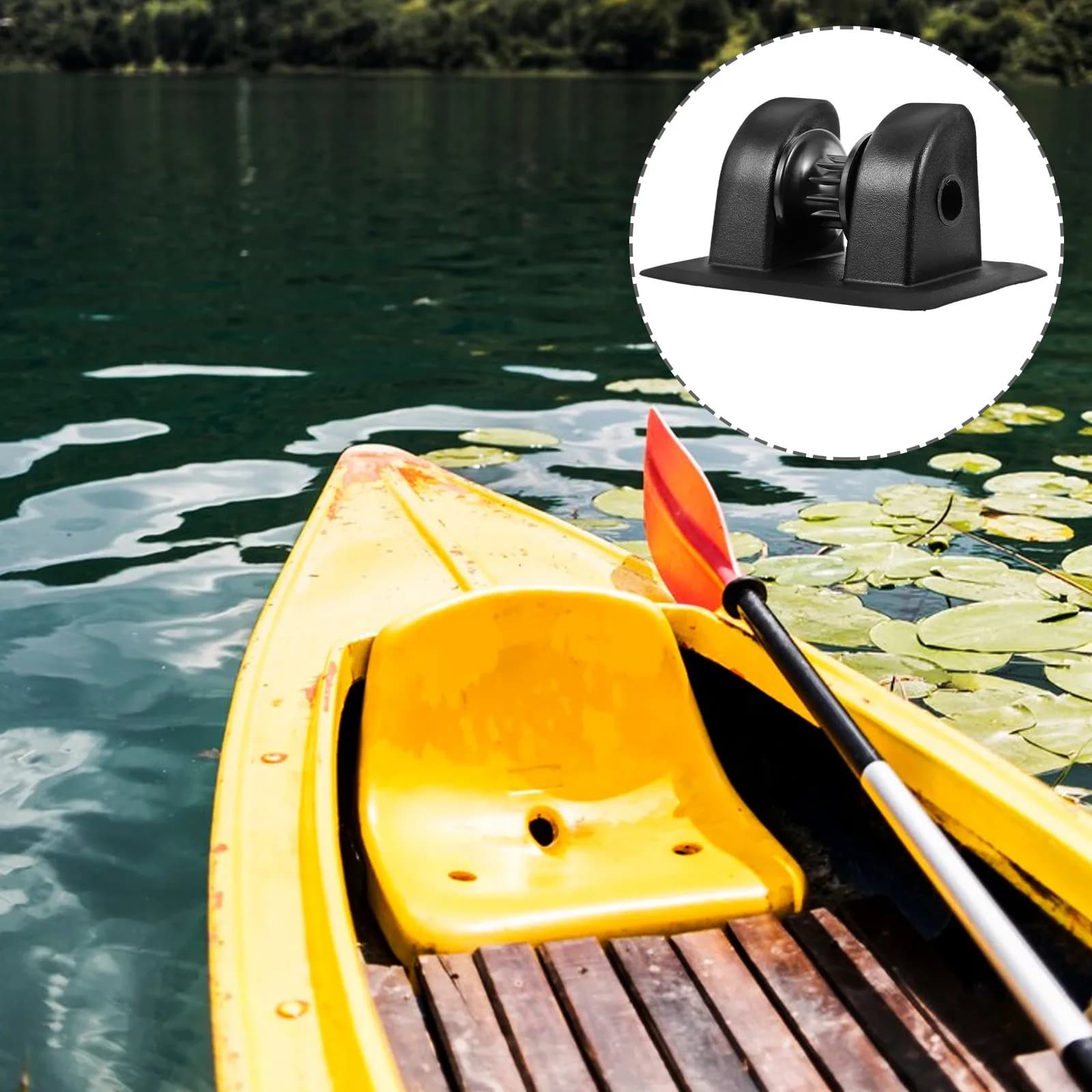 Supporto Ancoraggio Kayak Robusto con Clip per Binario per Motore Fuoribordo Gommone - Staffa di Fissaggio