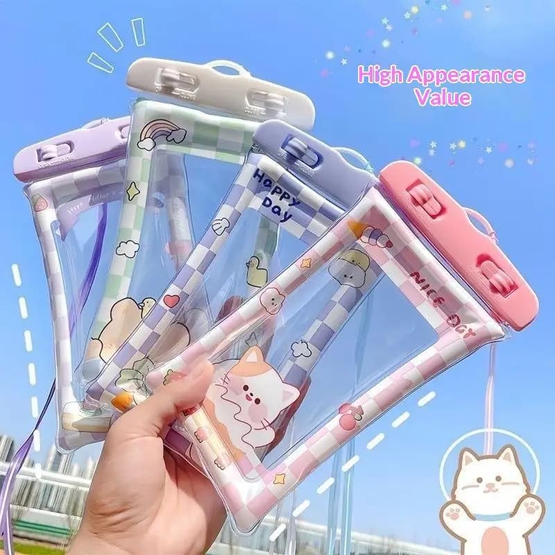 Waterproof Floating Phone Bag HD Transparent Thickened Protective Pouch for Swimming Snorkeling Beach With Adjustable Lanyard