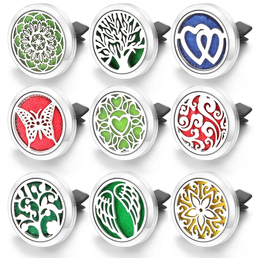 Auto Aromatherapy Deodorant Stainless Steel Diffuser Angel Powers Clip Essential Oil Perfume Medals Jewelry Pendant