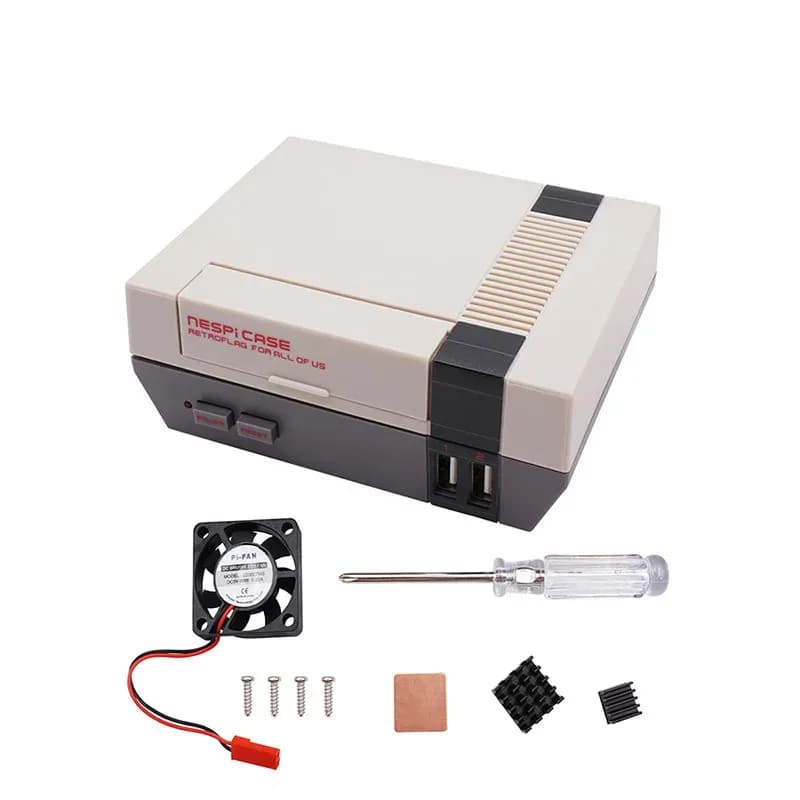 Case+ Nespi compatible with Raspberry Pi 1/2/3 B+Retrolag HDMI models - Case Retropie + Cable Fan Adapter