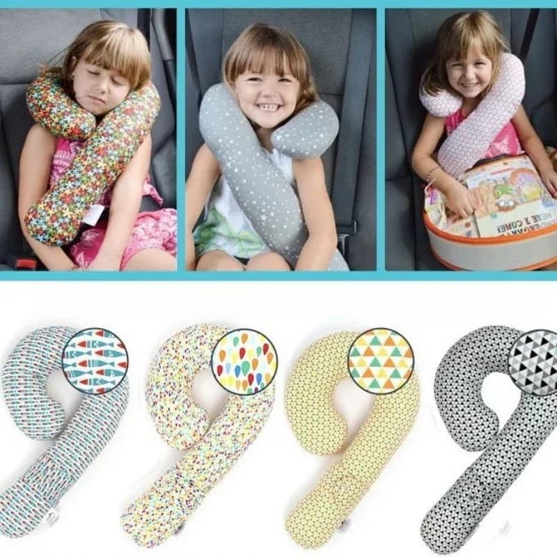 Child Safety Seat Shoulder Pad Cute Korean Japanese Style Kids Neck Support Pillow for Car Sleeping Aid Comfort Babies Travel