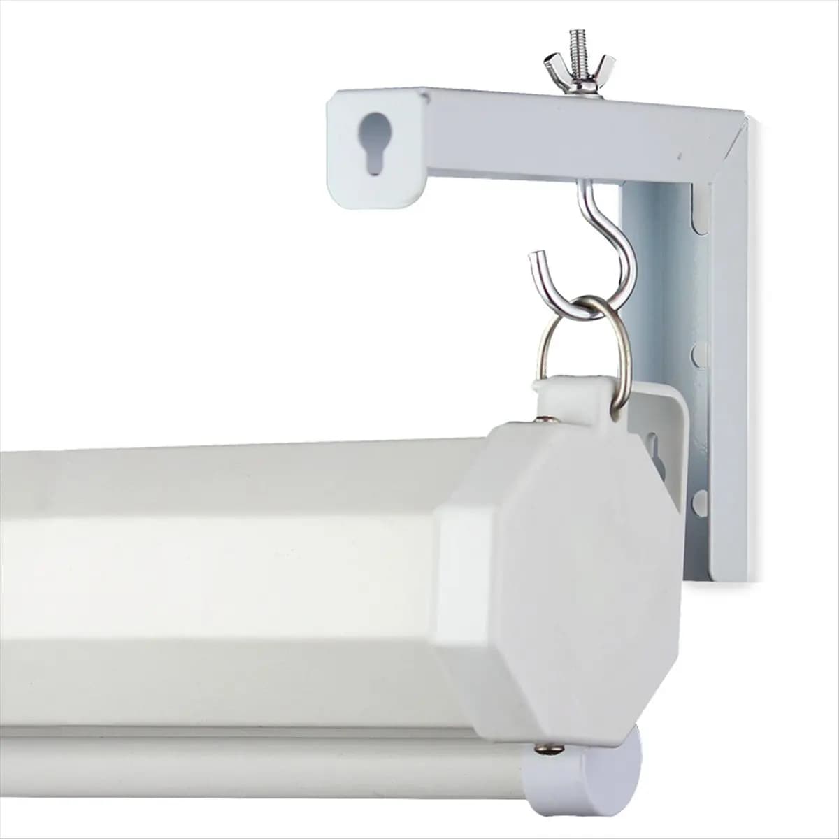 AT42 2Pcs Projector Curtain Hanger Projector Screen L-Bracket Mounting Hanger Holder Adjustable Extension Mount Stand