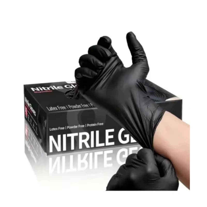 20/50/100PCS Guanti in nitrile nero Guanti da giardinaggio antiscivolo monouso con impugnatura strutturata Guanti protettivi per la pulizia del lavoro
