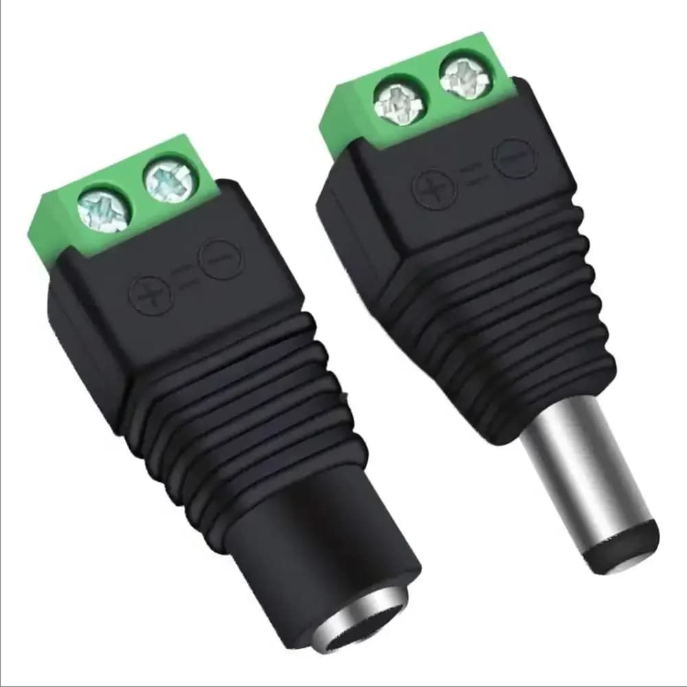 5/10 pairs2.1 * 5.5mm power plug adapter DC 12V male and female signal strip LED color connector camera socket
